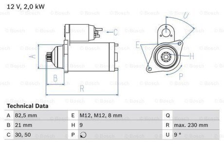 Стартер BOSCH 0 986 018 380