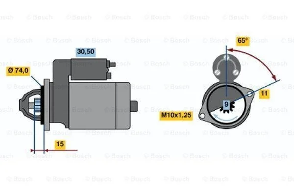 Стартер BOSCH 0 986 020 571 (фото 1)