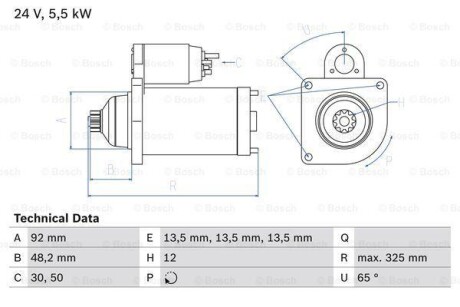 Стартер BOSCH 0 986 021 480