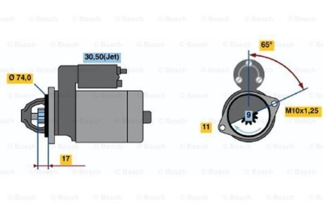 Стартер BOSCH 0 986 021 530