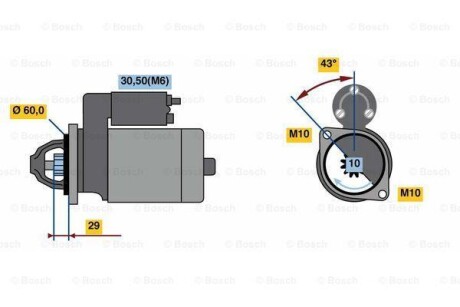 Стартер BOSCH 0 986 021 800