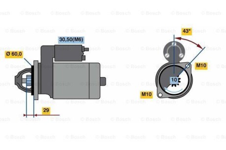 Стартер BOSCH 0 986 022 280