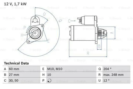 Стартер BOSCH 0 986 023 100