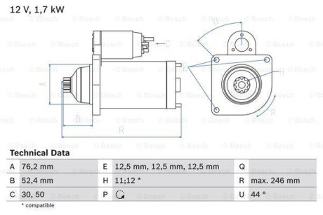 Стартер BOSCH 0 986 024 100