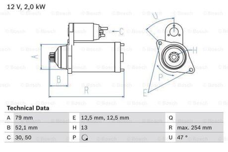 Стартер BOSCH 0 986 025 070