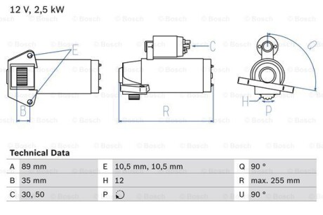 Стартер BOSCH 0 986 025 200