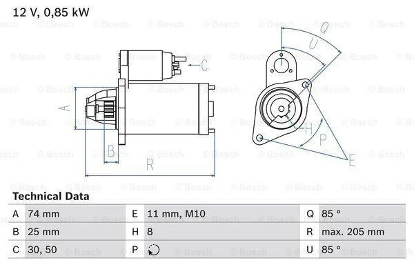 Стартер BOSCH 0 986 025 640 (фото 1)