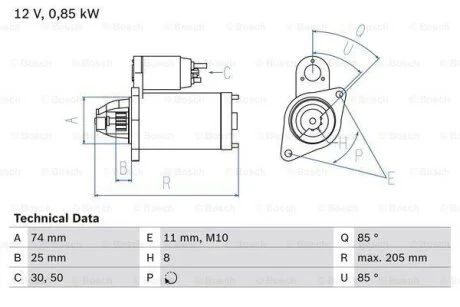 Стартер BOSCH 0 986 025 640