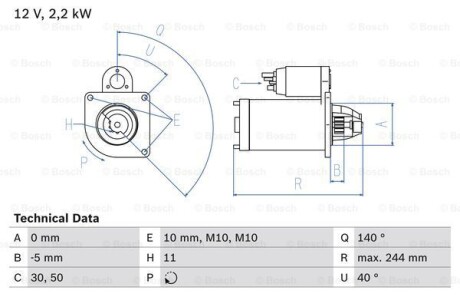 Стартер BOSCH 0 986 026 260