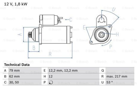 Стартер BOSCH 0 986 026 330