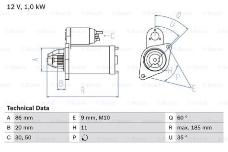 Стартер BOSCH 0 986 027 030