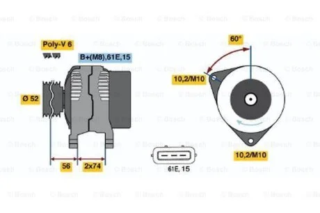 Генератор BOSCH 0 986 041 190