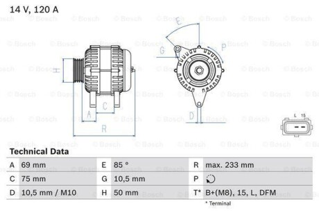 Генератор BOSCH 0 986 041 810