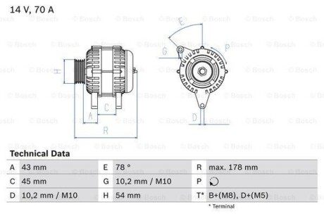 Генератор BOSCH 0 986 042 071