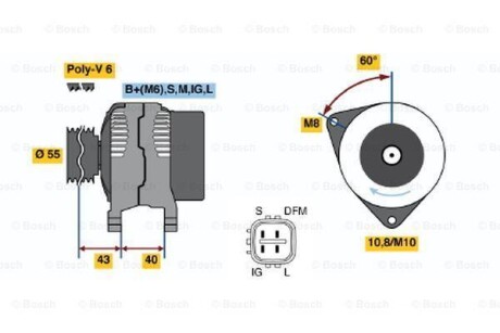 Генератор BOSCH 0 986 042 660