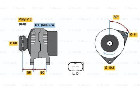 Генератор BOSCH 0 986 042 670