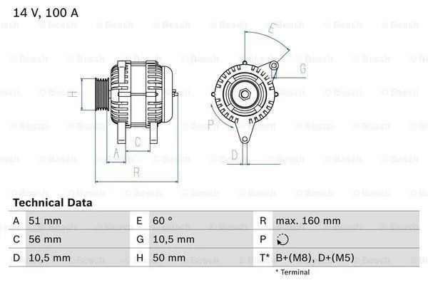 Генератор BOSCH 0 986 042 750 (фото 1)