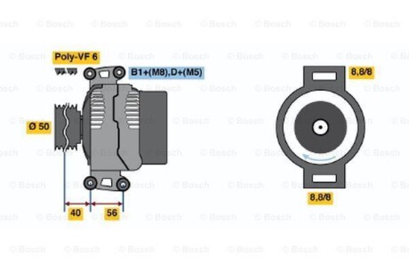 Генератор BOSCH 0 986 043 910