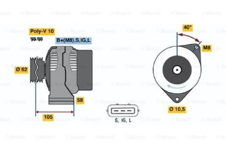 Генератор BOSCH 0 986 045 170