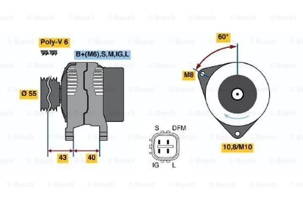 Генератор BOSCH 0 986 046 110 (фото 1)