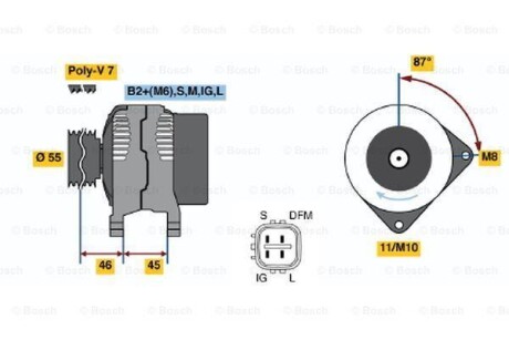 Генератор BOSCH 0 986 046 120