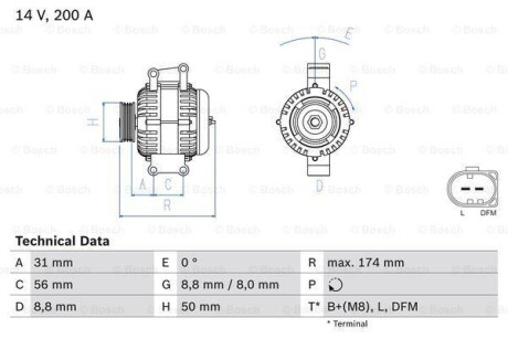 Генератор BOSCH 0 986 046 340