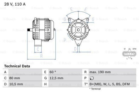 Генератор BOSCH 0 986 046 590