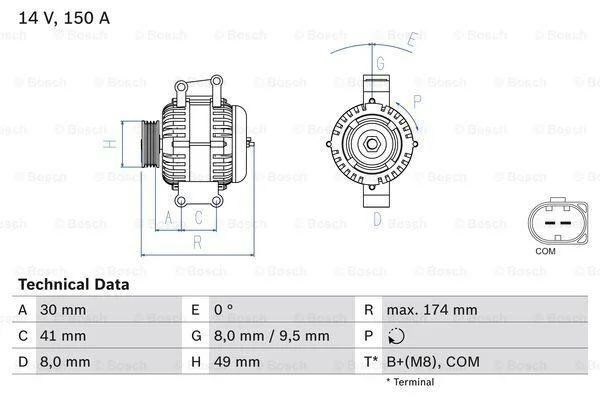 Генератор BOSCH 0 986 047 240 (фото 1)