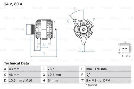 Генератор BOSCH 0 986 049 410