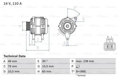 Генератор BOSCH 0 986 049 500