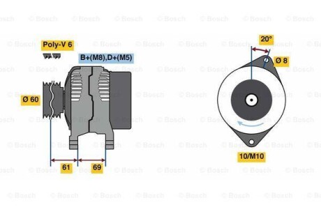 Генератор BOSCH 0 986 080 030