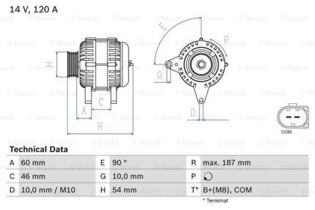 Генератор BOSCH 0 986 080 350