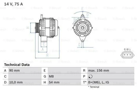 Генератор BOSCH 0 986 081 950