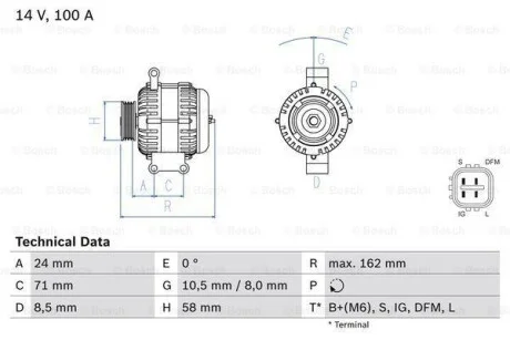 Генератор BOSCH 0 986 082 080