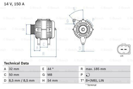 Генератор BOSCH 0 986 082 150