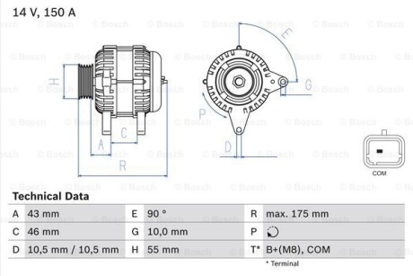 Генератор BOSCH 0 986 082 240