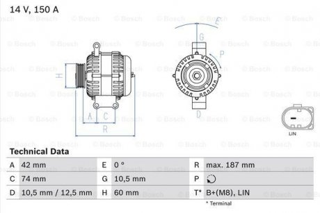 Генератор BOSCH 0 986 082 330