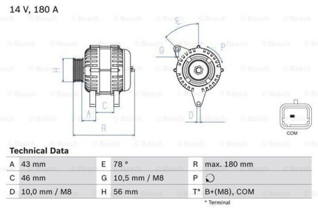 Генератор BOSCH 0 986 082 510