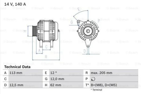 Генератор BOSCH 0 986 082 620