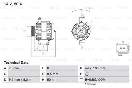 Генератор BOSCH 0 986 082 880