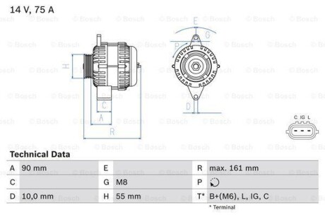 Генератор BOSCH 0 986 082 900