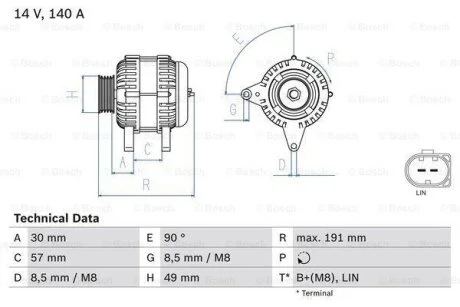 Генератор BOSCH 0 986 083 140