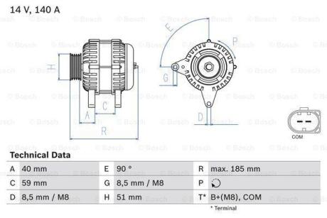 Генератор BOSCH 0 986 083 160