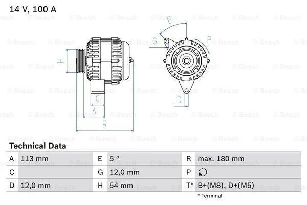 Генератор BOSCH 0 986 083 210 (фото 1)