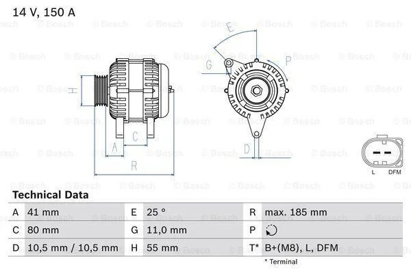 Генератор BOSCH 0 986 083 760 (фото 1)