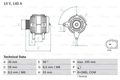 Генератор BOSCH 0 986 083 790