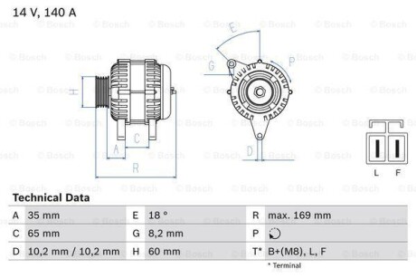Генератор BOSCH 0 986 084 150
