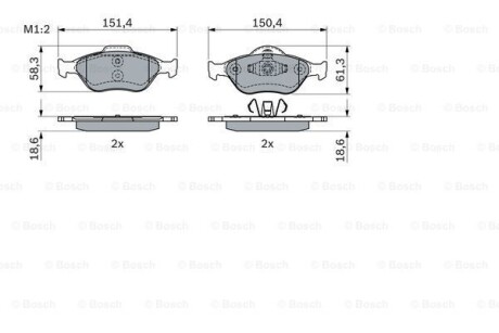 Тормозные колодки дисковые, комплект BOSCH 0 986 424 034