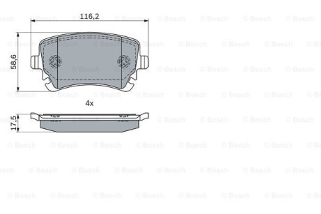 Тормозные колодки дисковые, комплект BOSCH 0 986 424 056