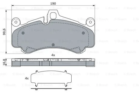 Тормозные колодки дисковые, комплект BOSCH 0 986 424 067